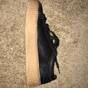 tan platform sneakers